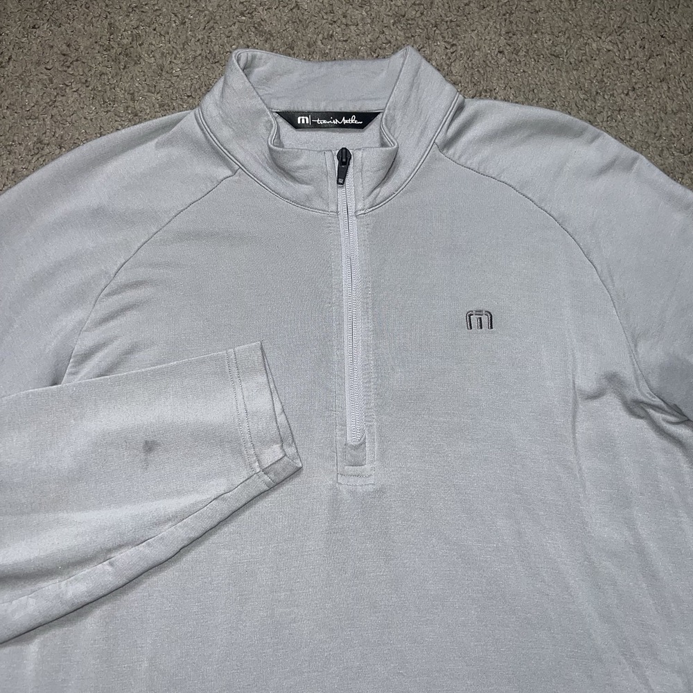 Travis Mathew Pullover Mens S Gray Cloud Quarter Zip 2.0 Comfort Sweater